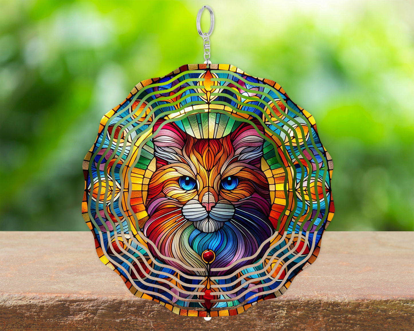 Cat Lovers' Stained Glass Wind Spinner - 3D Decor Piece