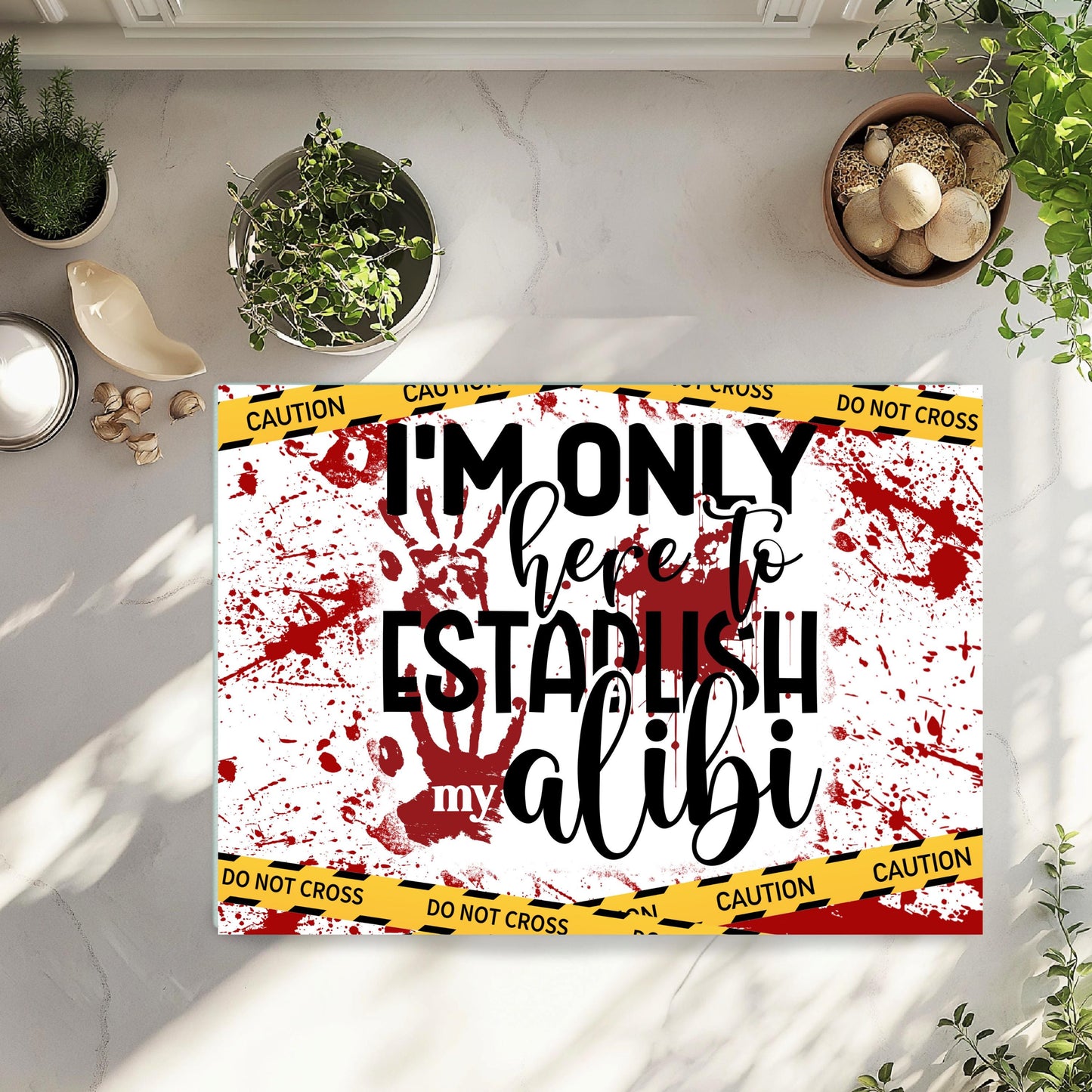 Crime Scene Cutting Board Dark Humor Gift for Crime Junkies