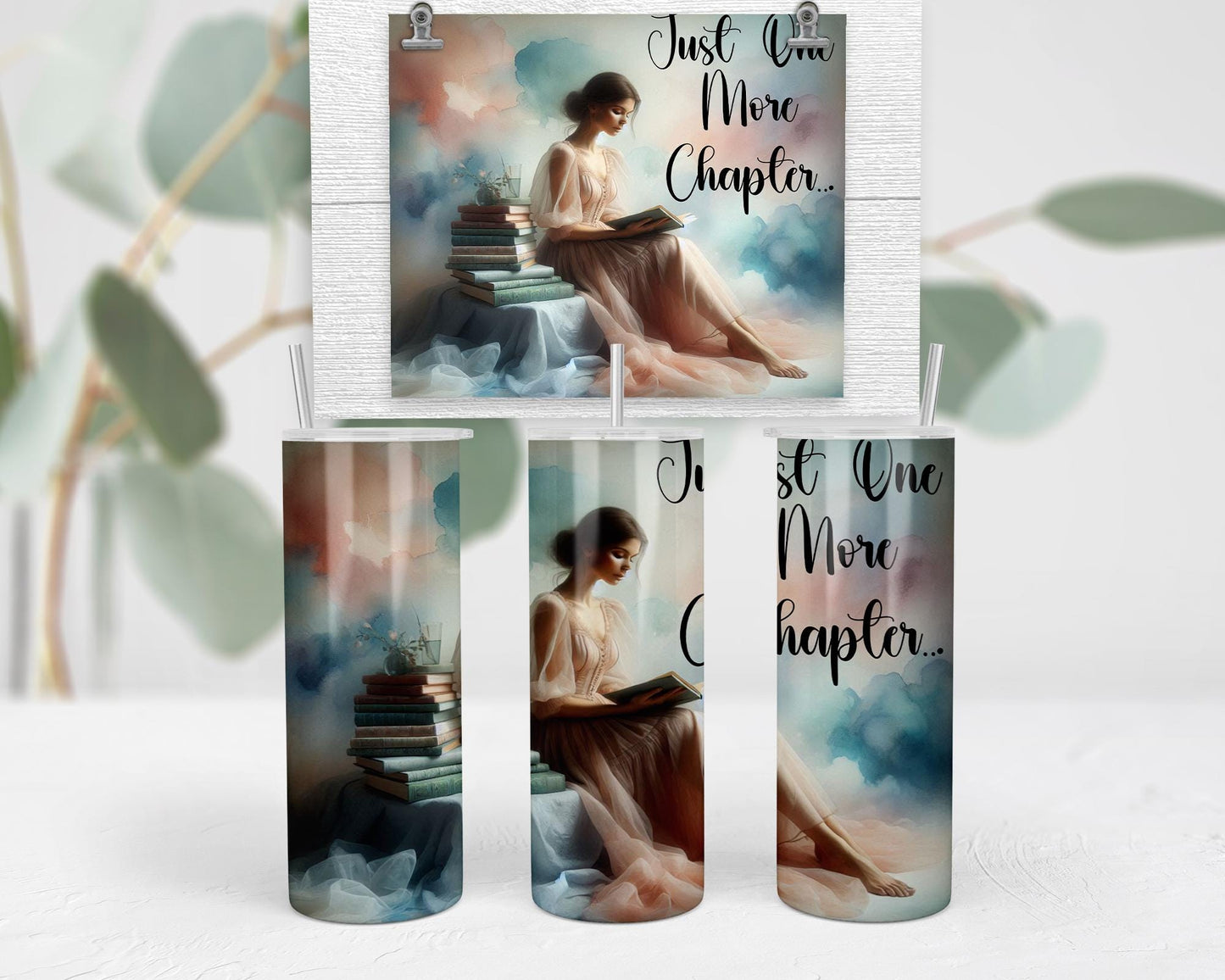 Just One More Chapter Tumbler - Whimsical Travel Mug for Book Lovers Perfect Reader Gift