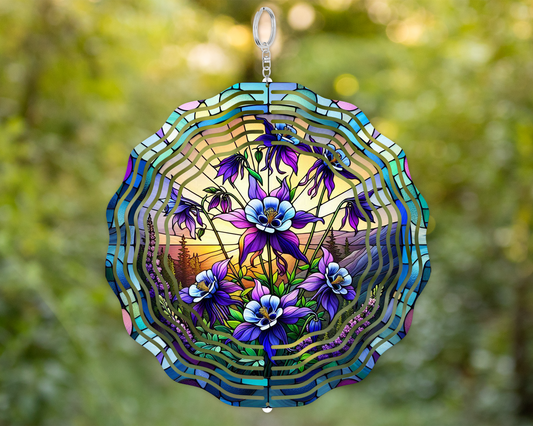 Columbine Flower Wind Spinner - Unique Garden Decor for Colorado Lovers Perfect Gift for Mom Charming Yard Art for Porch