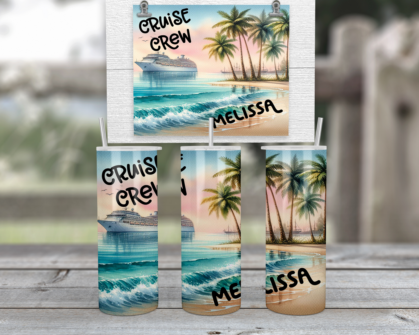 Personalized Glow-in-the-Dark Cruise Crew Tumbler - Custom Girls Trip Gift Vacation On-the-Go Cup