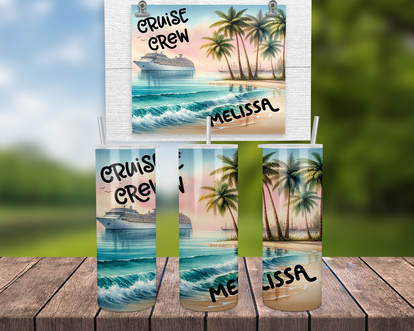 Personalized Glow-in-the-Dark Cruise Crew Tumbler - Custom Girls Trip Gift Vacation On-the-Go Cup