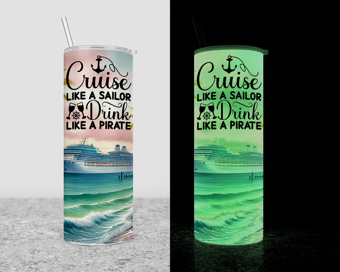 Personalized Tumbler Cup for Beach Vacations - Custom Girls Trip Family Cruise Travel Mug with Lid