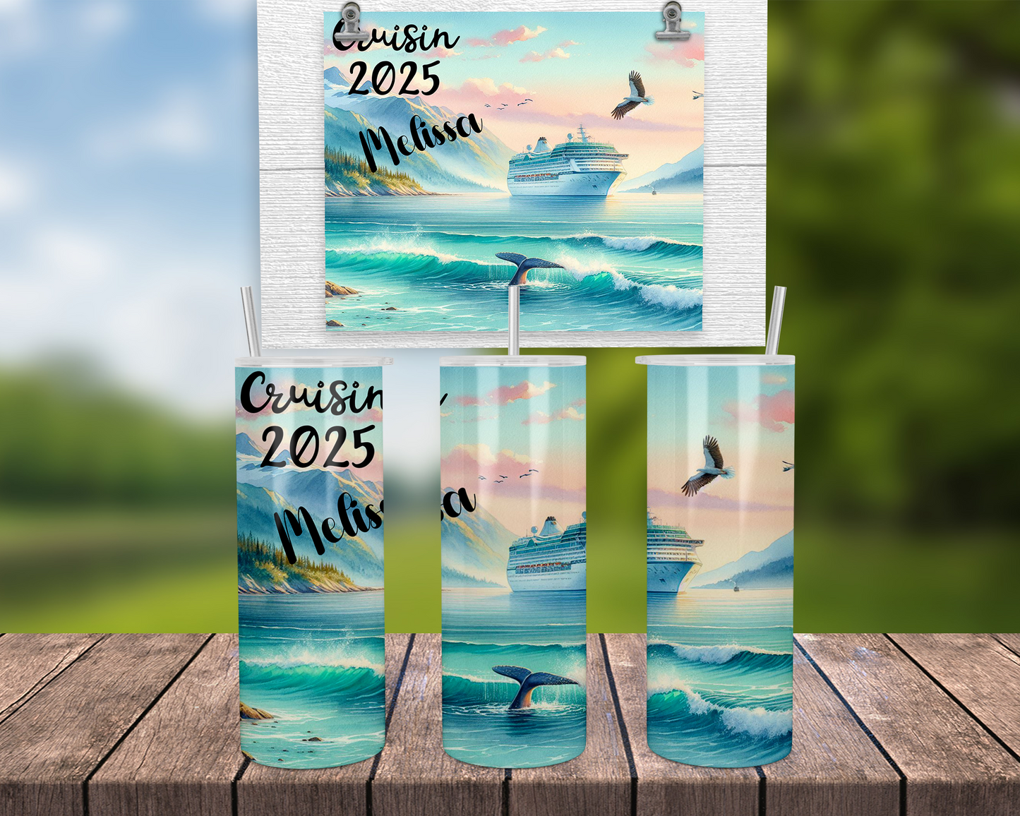 Personalized Glow-in-the-Dark Cruise Tumbler - Perfect for Girls Trips Cruise Crew Gifts