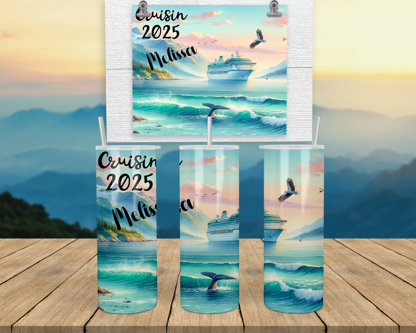 Personalized Glow-in-the-Dark Cruise Tumbler - Perfect for Girls Trips Cruise Crew Gifts