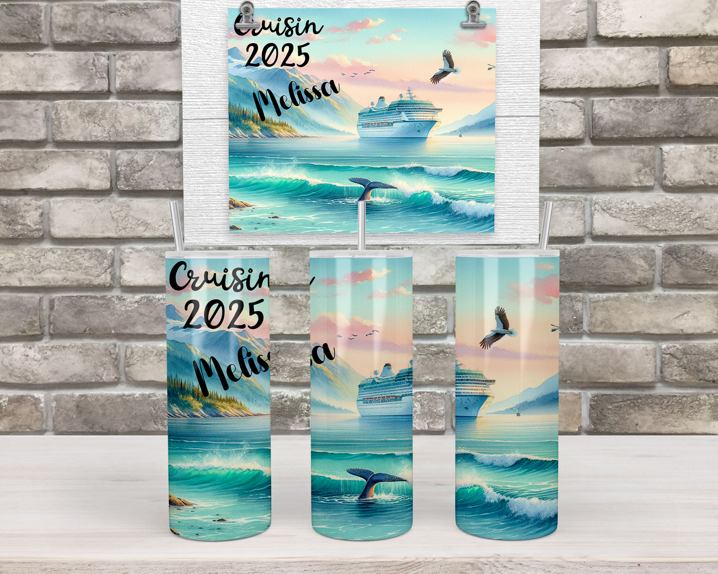 Personalized Glow-in-the-Dark Cruise Tumbler - Perfect for Girls Trips Cruise Crew Gifts