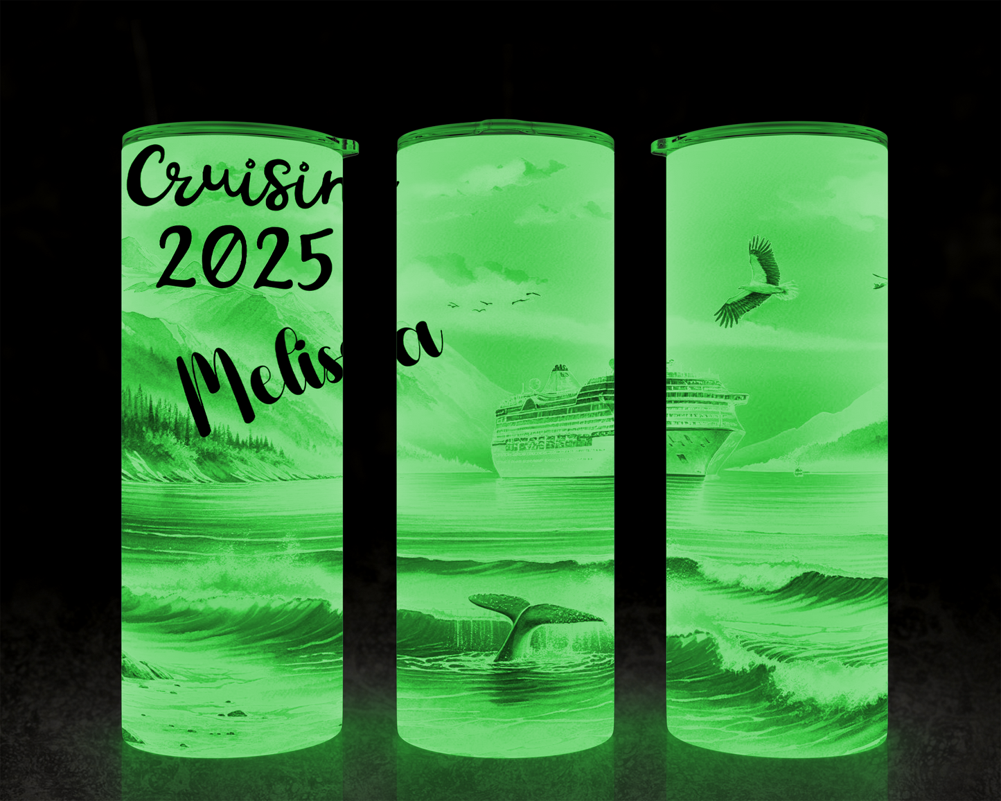 Personalized Glow-in-the-Dark Cruise Tumbler - Perfect for Girls Trips Cruise Crew Gifts