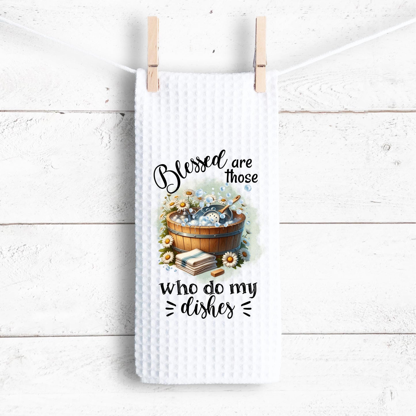 Funny Quote Waffle Weave Towel - Unique Gift for Hostess Mom or Sister - Charming Sassy Kitchen Decor