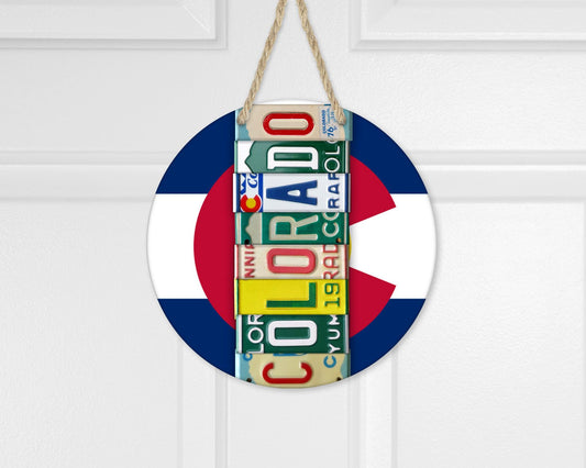 Colorado License Plate Door Hanger - Whimsical Home Decor  Unique Housewarming Gift for Colorado Lovers