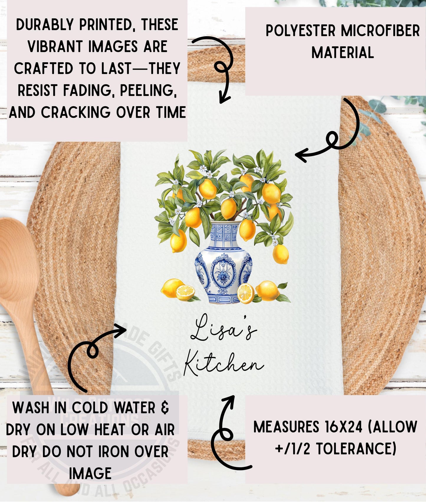 Country Kitchen Waffle Weave Towel - Rustic Farmhouse Charm for Mom Perfect Hostess Gift with Biscuit Theme