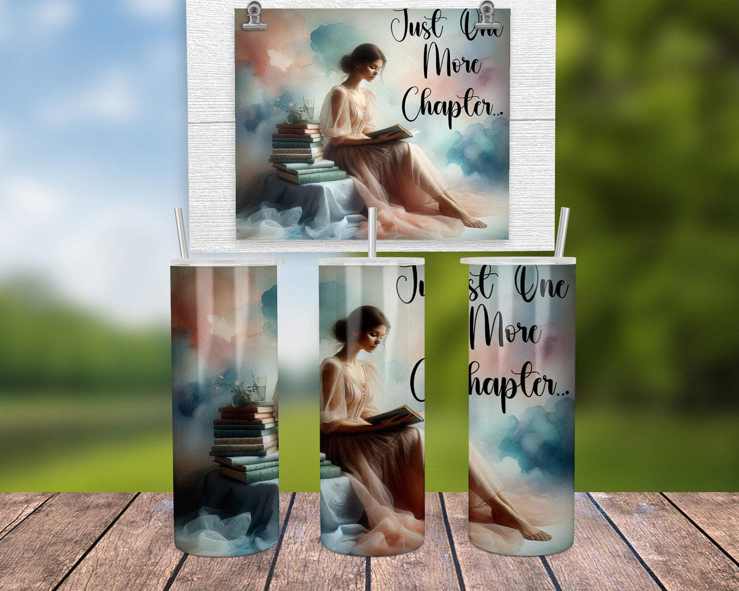 Just One More Chapter Tumbler - Whimsical Travel Mug for Book Lovers Perfect Reader Gift