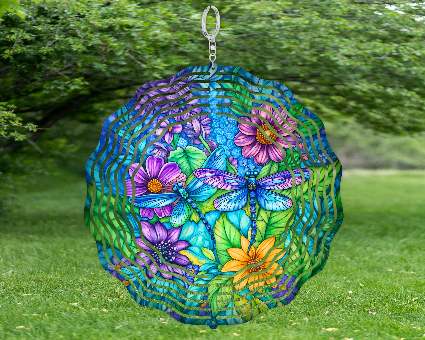 3D Dragonfly Wind Spinner - Vibrant Garden Decor for Outdoor Spaces