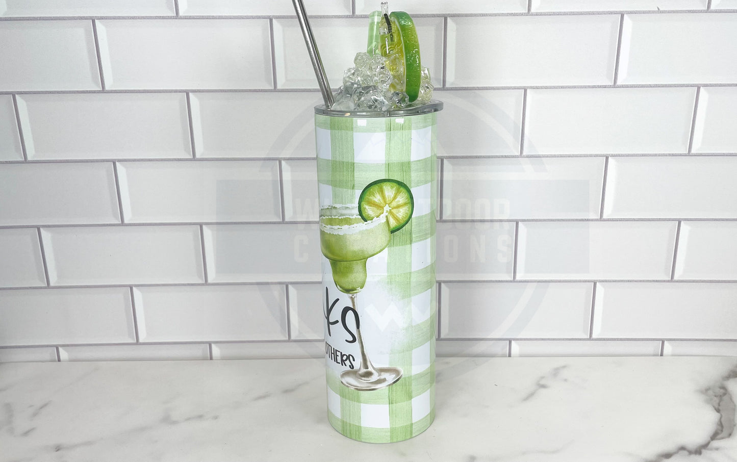 20oz Tumbler with Fake Ice Lid Topper - Drinks Well With Others