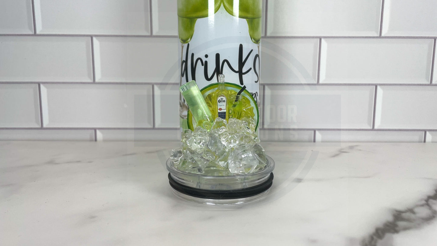 20oz Tumbler with Fake Ice Lid Topper - Drinks Well With Others