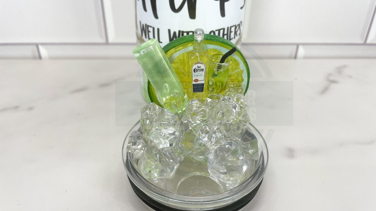 20oz Tumbler with Fake Ice Lid Topper - Drinks Well With Others