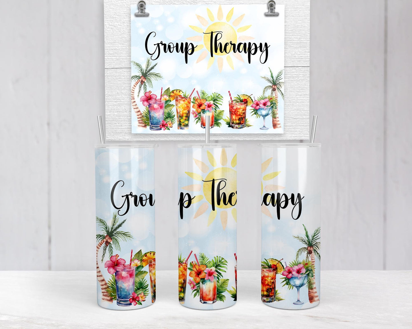 Tropical Vibes Tumbler - Durable Beach Drinkware for Poolside Fun Relaxation