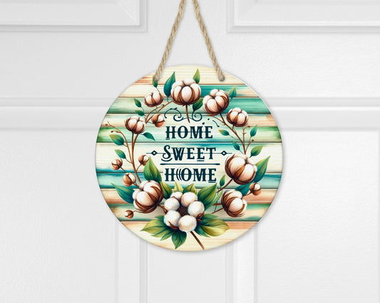 Country Cotton Door Hanger - Unique Housewarming Gift  Southern Front Porch Decor