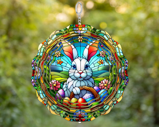 Easter Bunny Wind Spinner - Charming Spring Porch Decor and Unique Gift for Mom