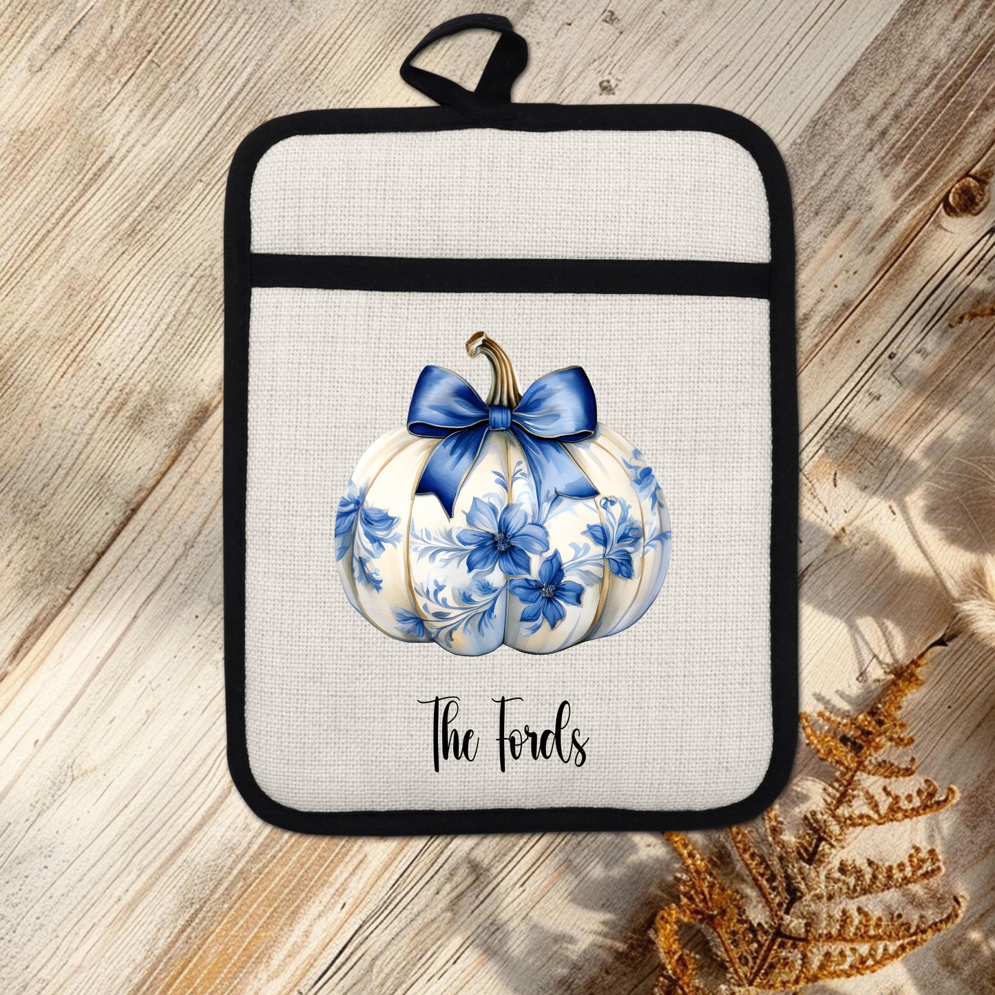 Personalized Fall Pot Holder - Unique Custom Hostess Gift for Autumn