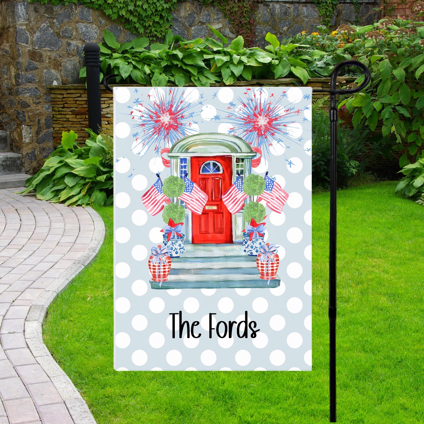 Personalized Garden Flag - Custom Patriotic Porch Decor for Fourth of July Gifts