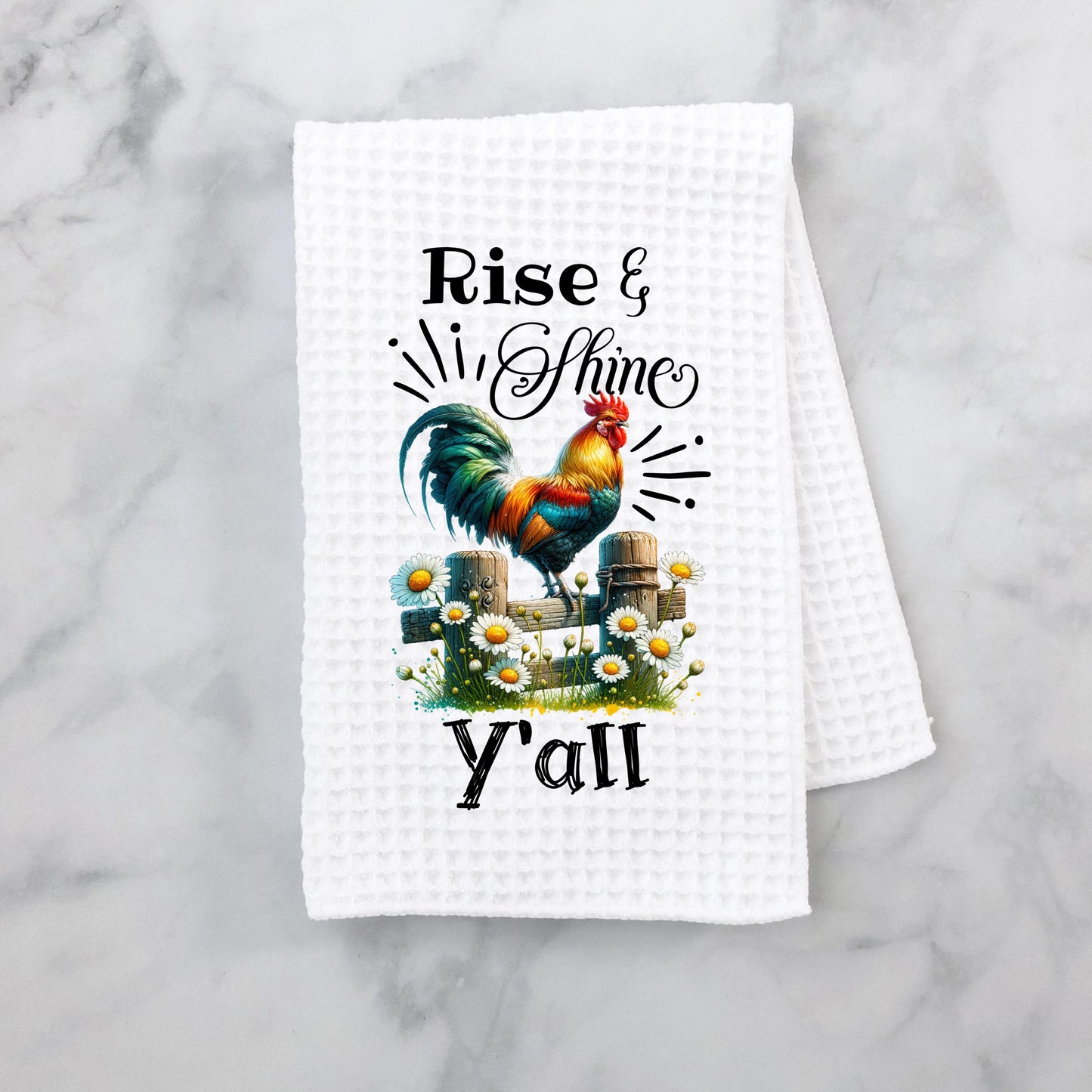 Waffle Weave Chicken Towel - Charming Kitchen Decor Unique Gift for Chicken Lovers