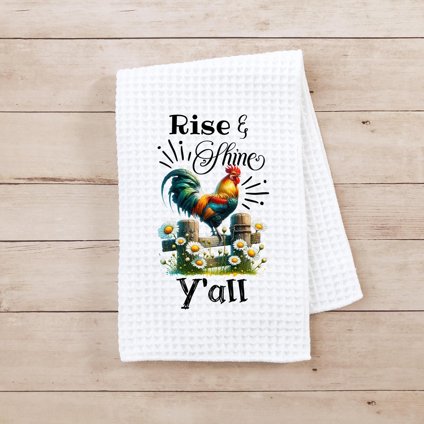 Waffle Weave Chicken Towel - Charming Kitchen Decor Unique Gift for Chicken Lovers