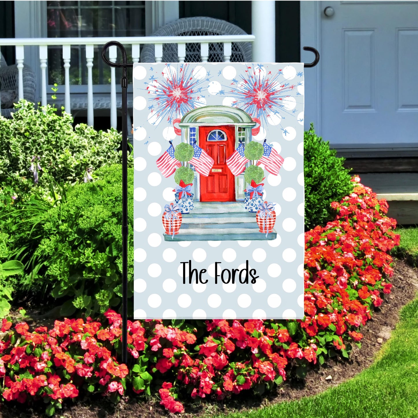 Personalized Garden Flag - Custom Patriotic Porch Decor for Fourth of July Gifts