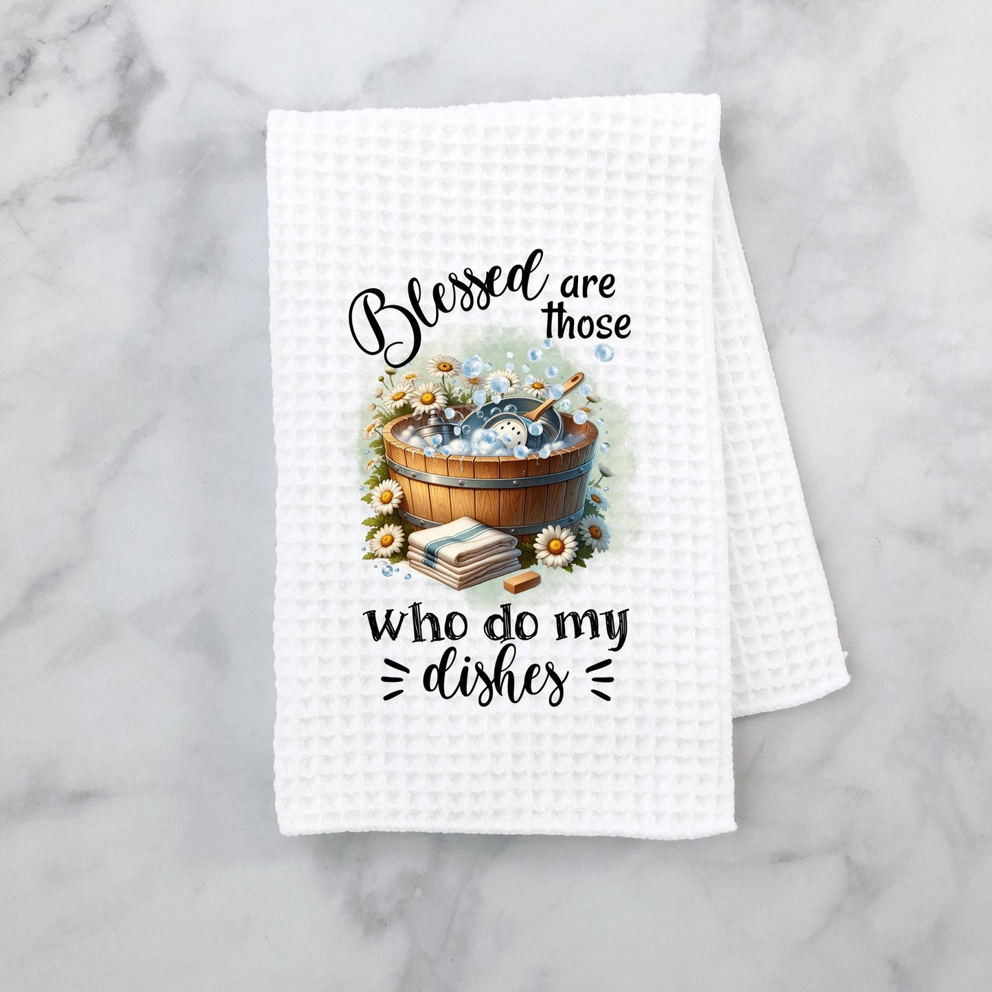 Funny Quote Waffle Weave Towel - Unique Gift for Hostess Mom or Sister - Charming Sassy Kitchen Decor