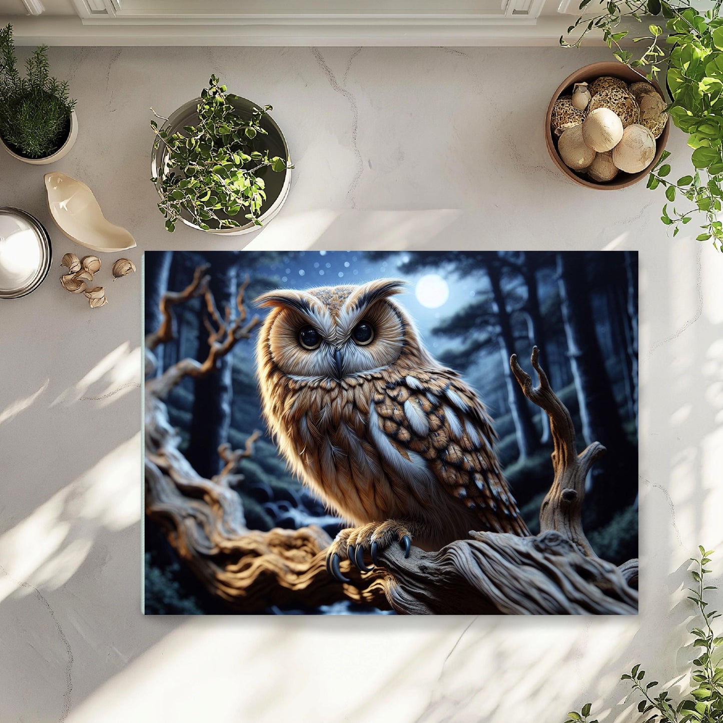 Tempered Glass Owl Cutting Board - Unique Kitchen Decor Perfect Gift for Owl Lovers