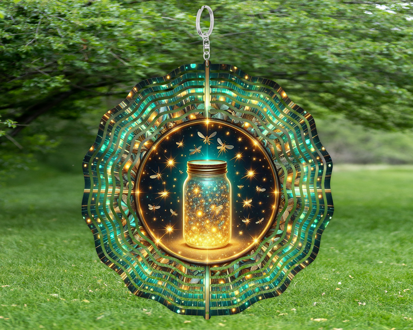 10-Inch Fireflies Wind Spinner for Vibrant Outdoor Decor