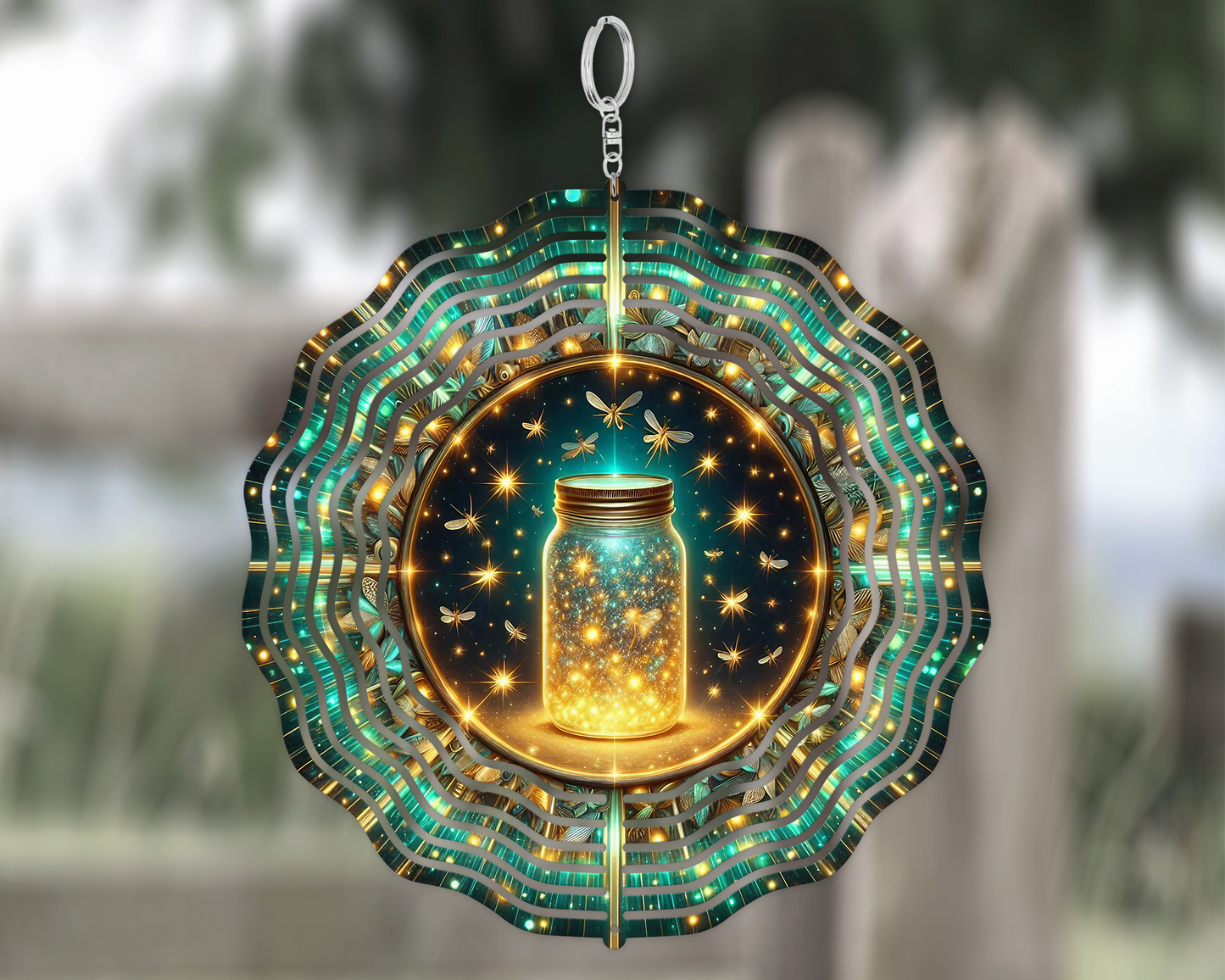 10-Inch Fireflies Wind Spinner for Vibrant Outdoor Decor