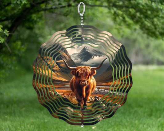 Highland Cow Wind Spinner - Unique Nature-Inspired Gift for Cow Lovers Perfect for Housewarming  Mothers Day