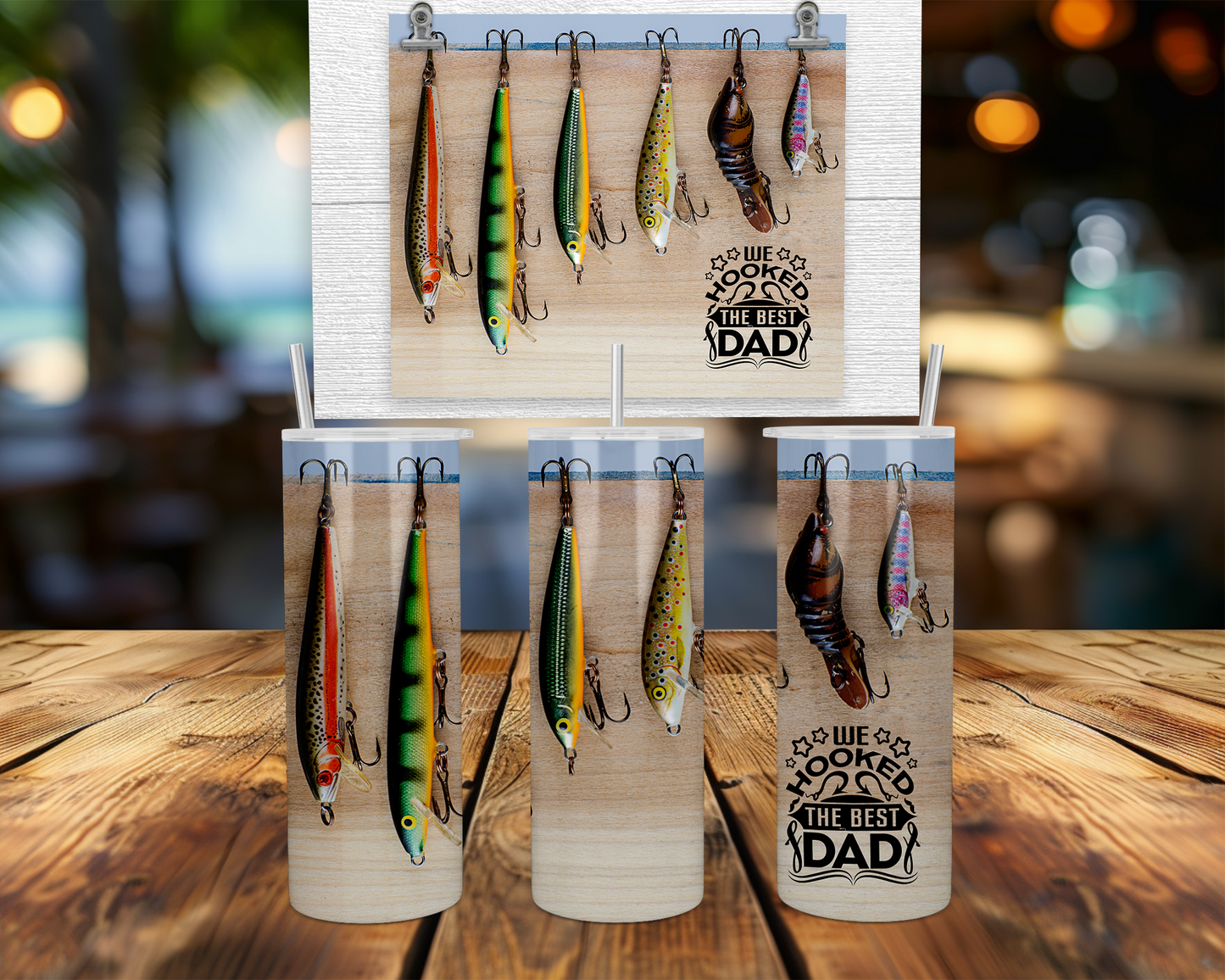 Fishing Lures Quote Tumbler, We Hooked The Best Dad Tumbler, Fisherman Gift
