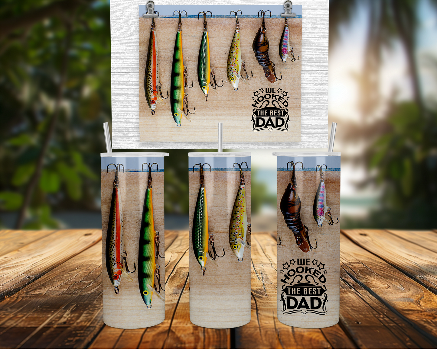 Fishing Lures Quote Tumbler, We Hooked The Best Dad Tumbler, Fisherman Gift