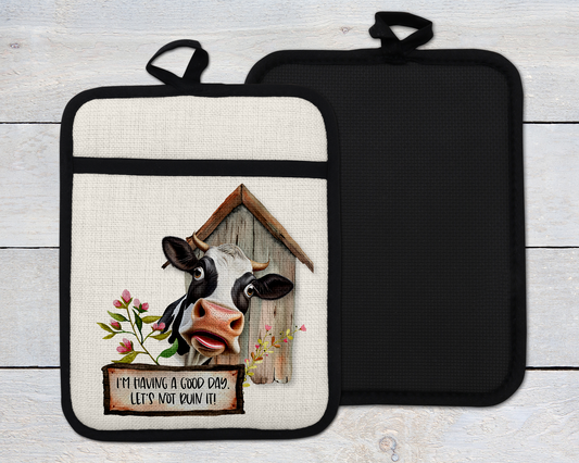 Funny Cow Oven Mitt - Farmhouse Kitchen Decor for Home Chefs