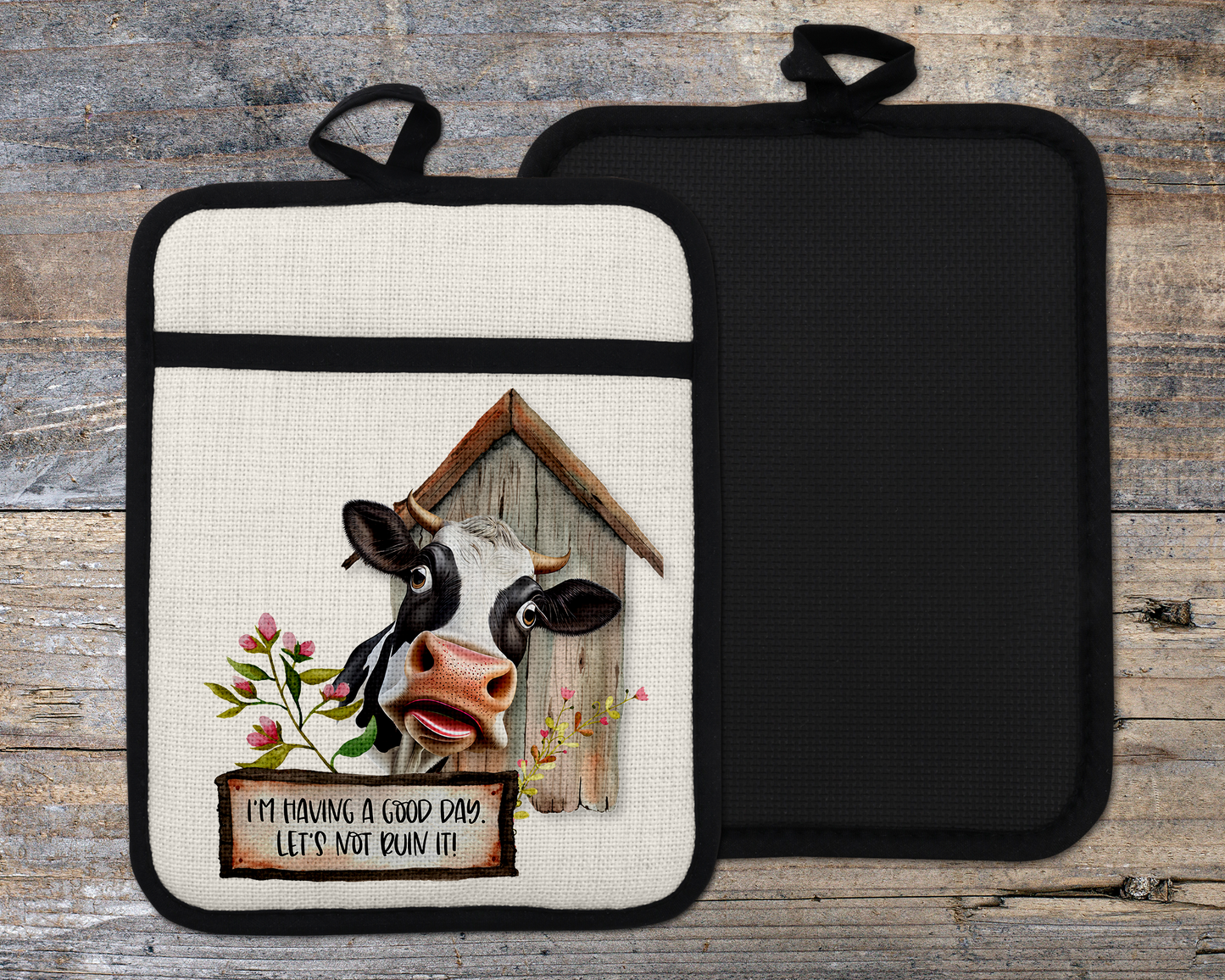 Funny Cow Oven Mitt - Farmhouse Kitchen Decor for Home Chefs