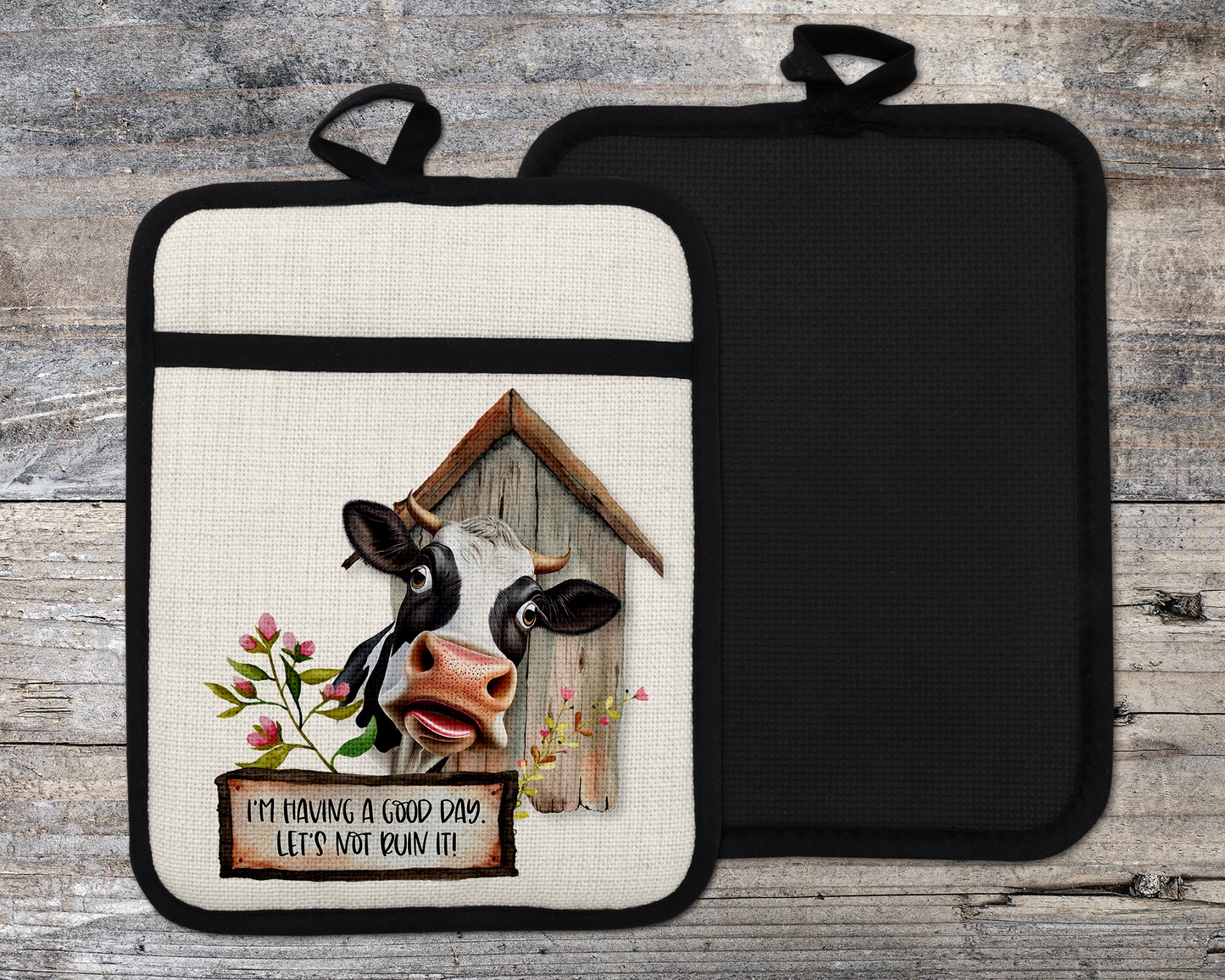 Funny Cow Oven Mitt - Farmhouse Kitchen Decor for Home Chefs