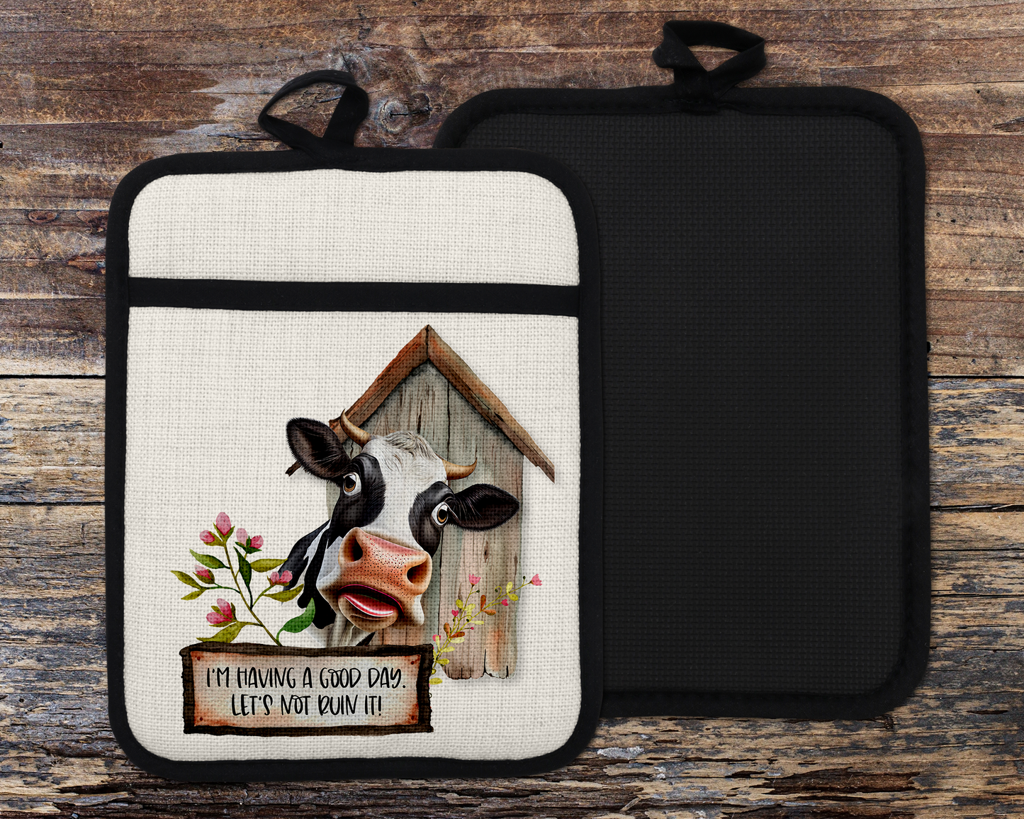 Funny Cow Oven Mitt - Farmhouse Kitchen Decor for Home Chefs