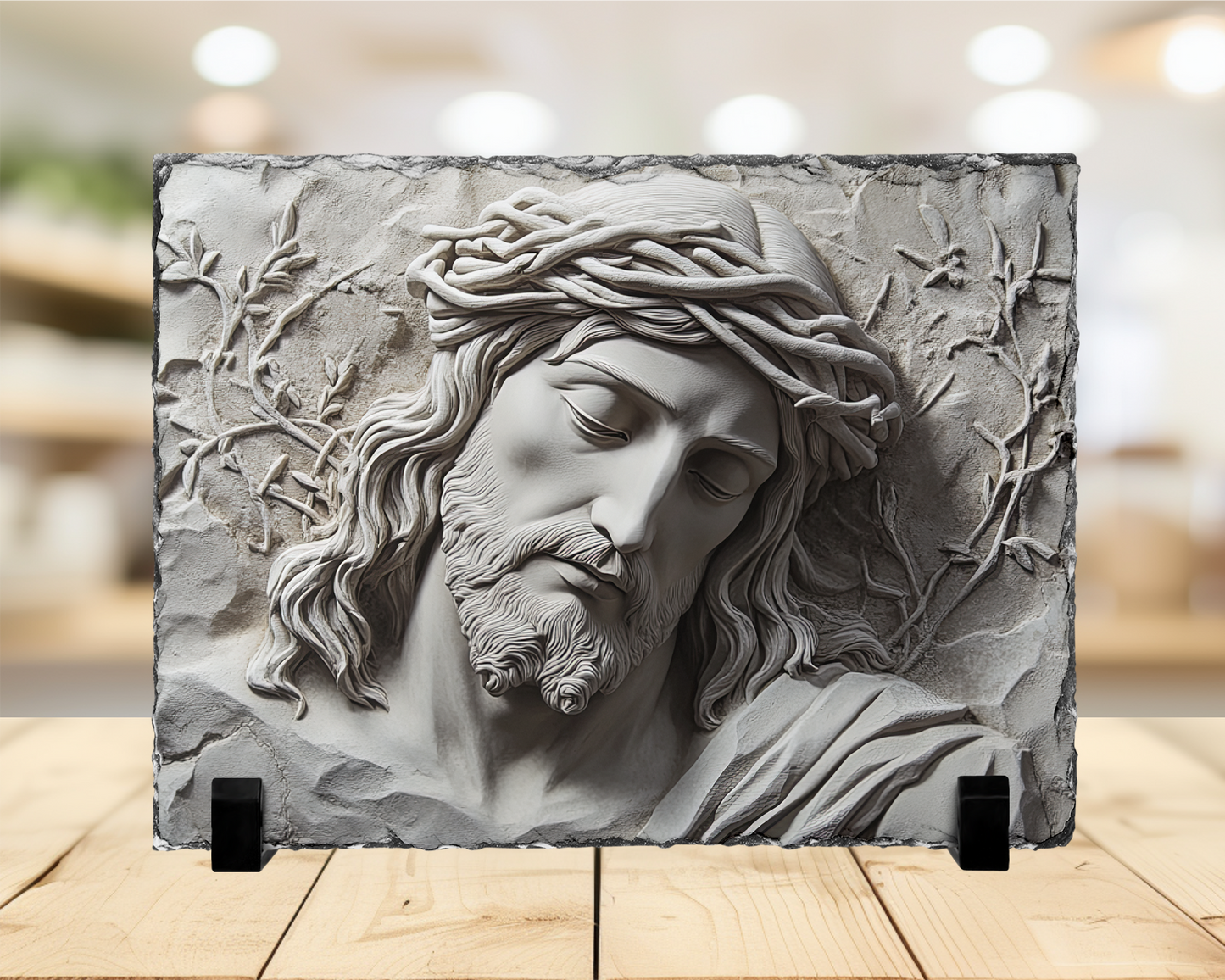 Jesus Bust Photo Slate - Christian Home Decor for Faith-Inspired Spaces