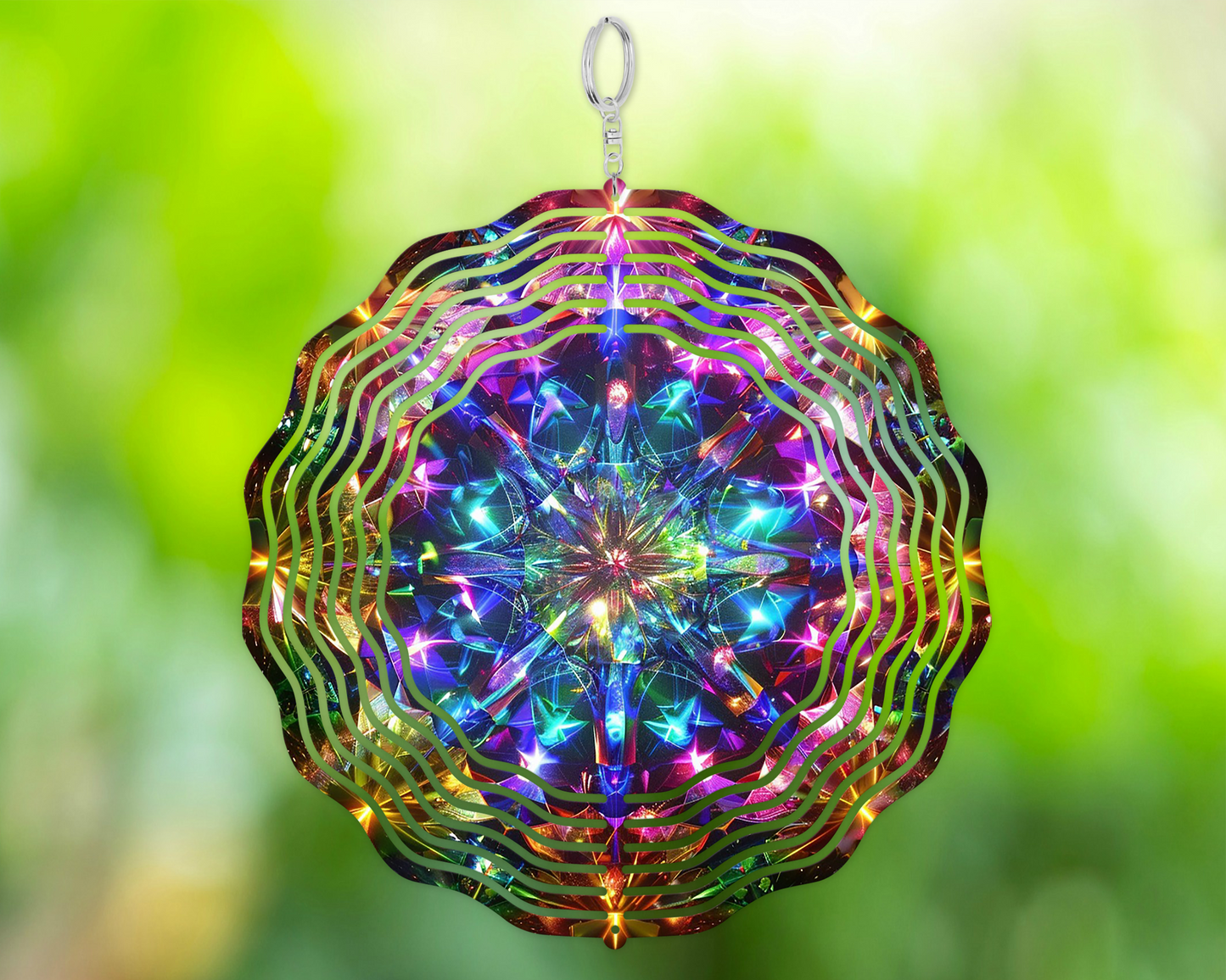Colorful Aluminum Wind Spinner with Kaleidoscope Design for Stunning Outdoor Decor