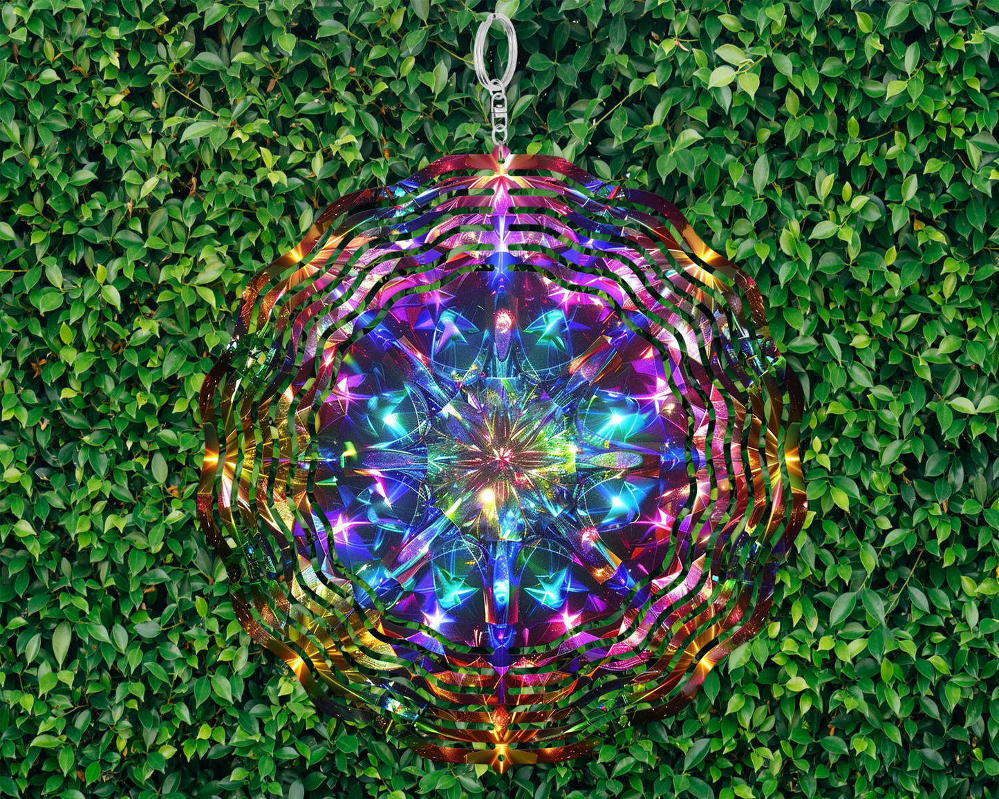 Colorful Aluminum Wind Spinner with Kaleidoscope Design for Stunning Outdoor Decor