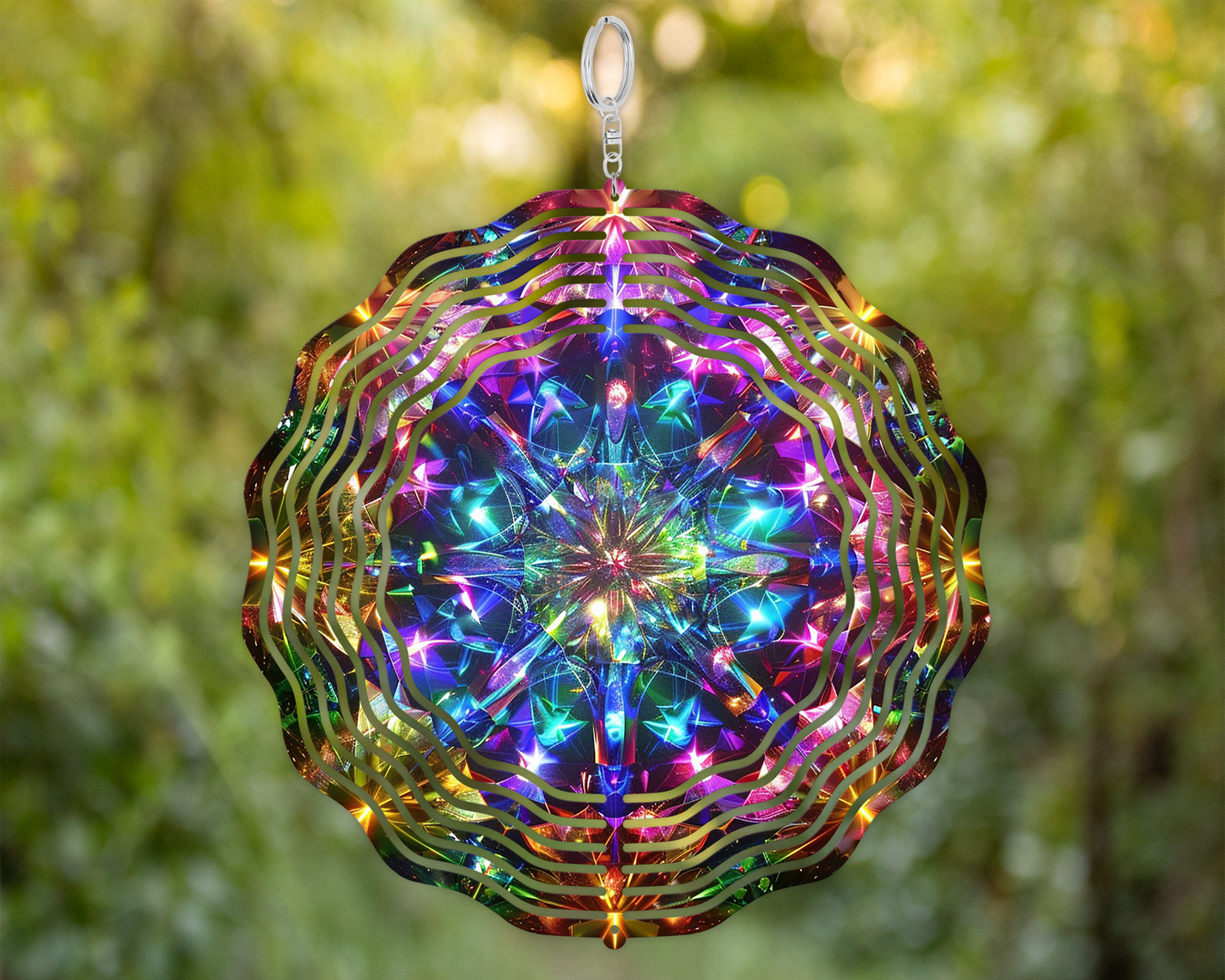 Colorful Aluminum Wind Spinner with Kaleidoscope Design for Stunning Outdoor Decor