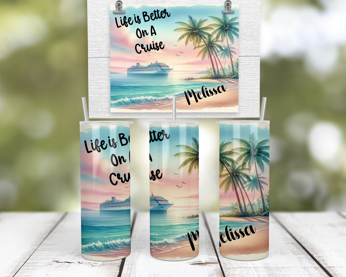 Personalized Cruise Tumbler - Life is Better on a Cruise Girls Trip Cup Perfect Group Gift for Vacation Adventures
