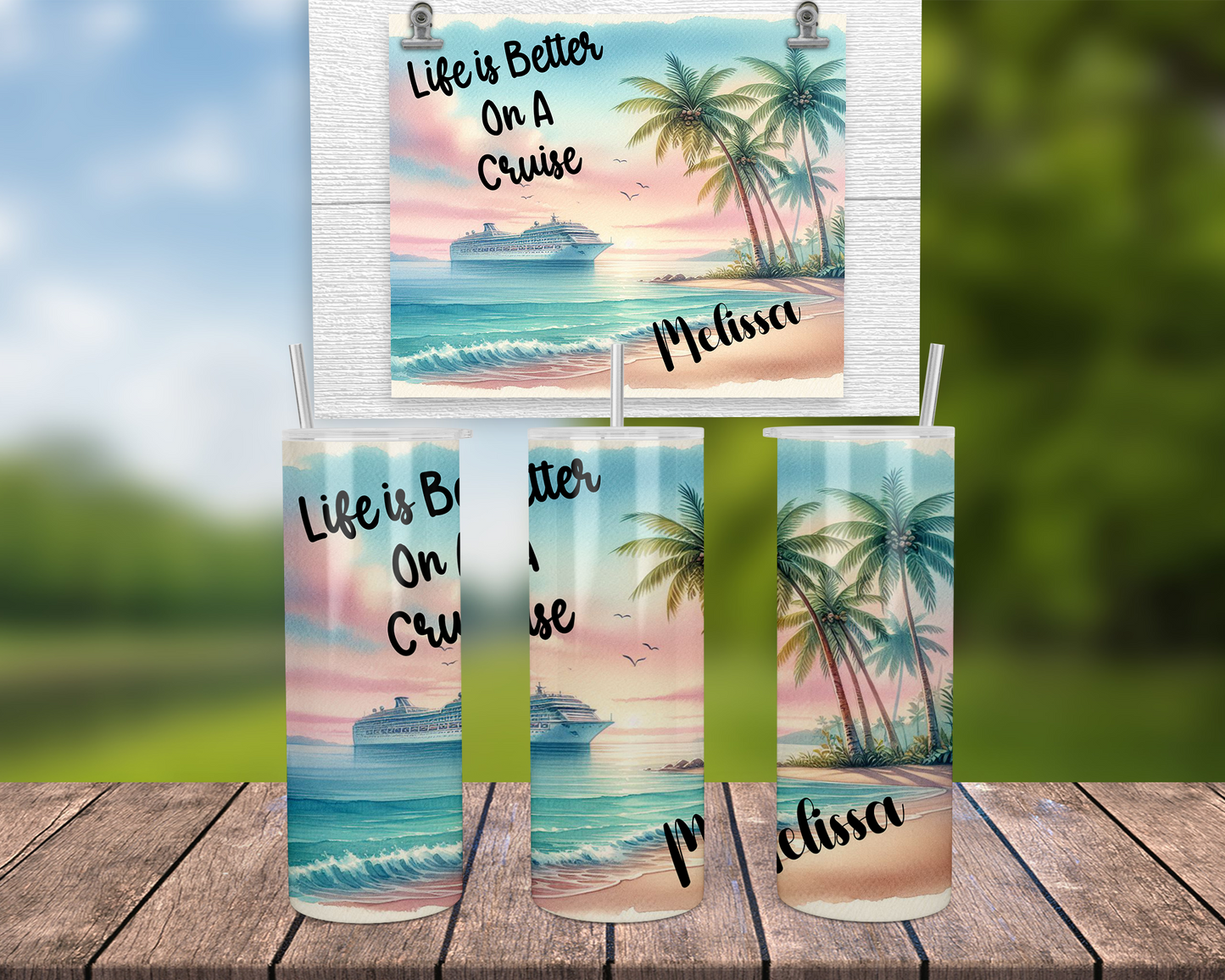 Personalized Cruise Tumbler - Life is Better on a Cruise Girls Trip Cup Perfect Group Gift for Vacation Adventures