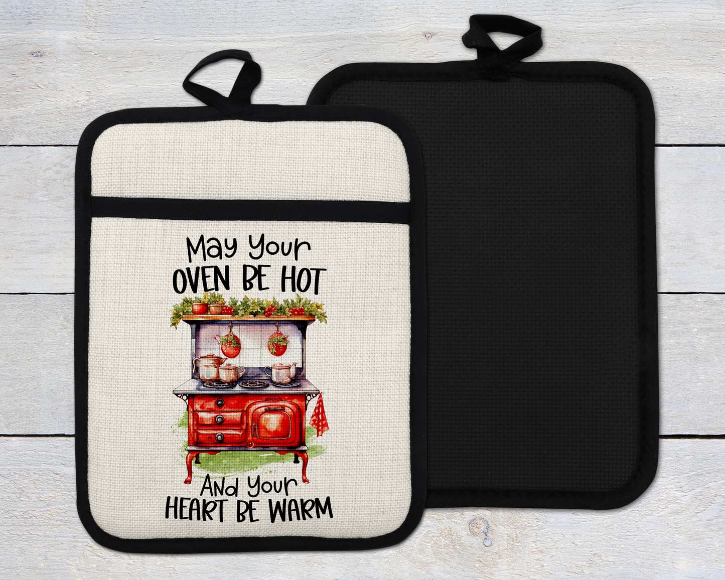 May Your Oven Be Hot and Your Heart Be Warm Oven Mitt, Kitchen Decor for Mom, Christmas Gifts for Mother