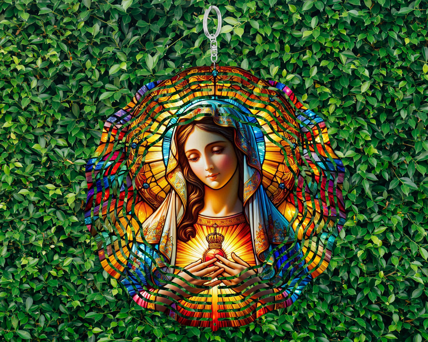 Mother Mary Wind Spinner - Inspirational Christian Garden Art for Mothers Day Gift