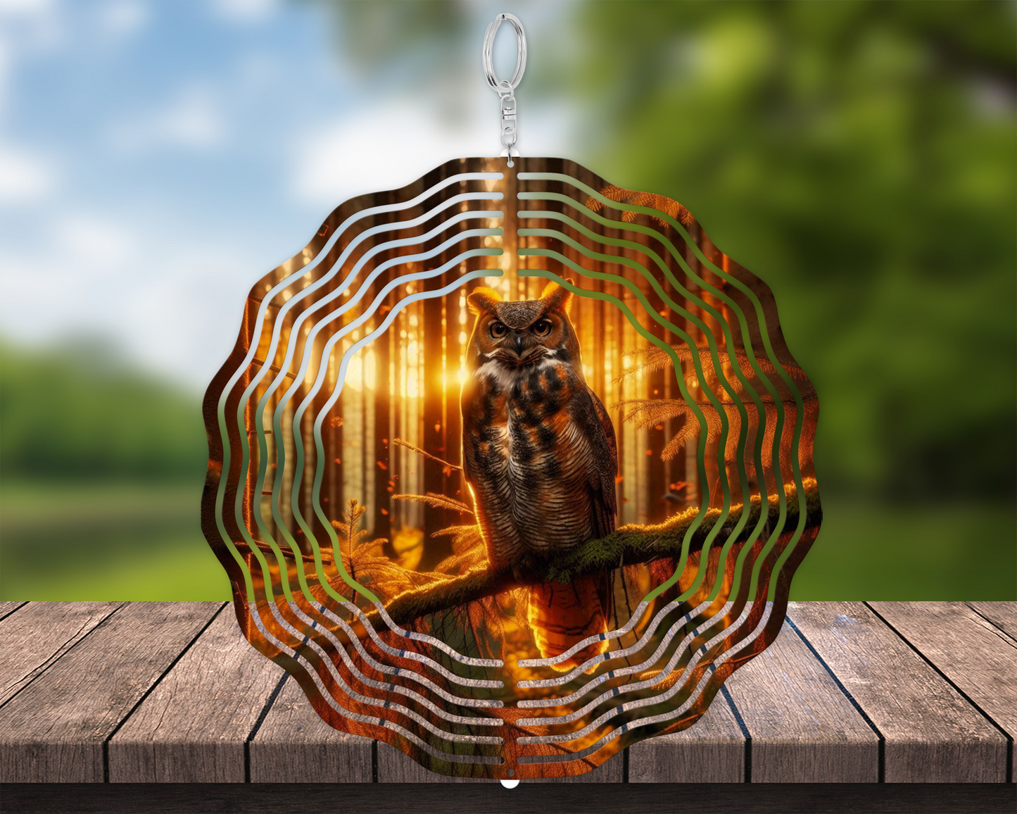 Owl Wind Spinner for Yard or Porch Decor - Unique Mothers Day Housewarming Gift for Owl Lovers