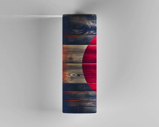 Rustic Wood Colorado Logo Tumbler 20 oz, Dual Lid Water Bottle Design