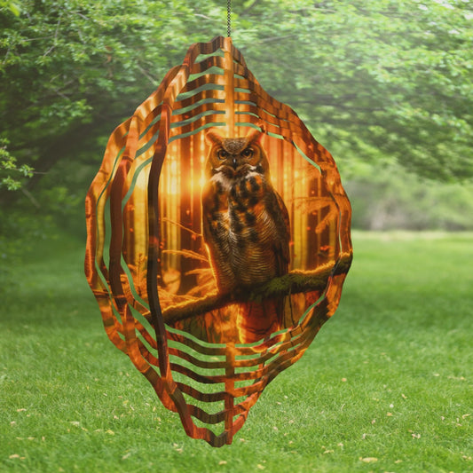 Owl Wind Spinner for Yard or Porch Decor - Unique Mothers Day  Housewarming Gift for Owl Lovers