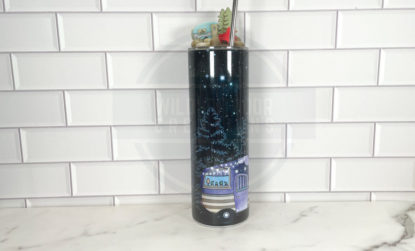 Travel Trailer 3D Lid Tumbler for Camping Adventures - Insulated Travel Mug
